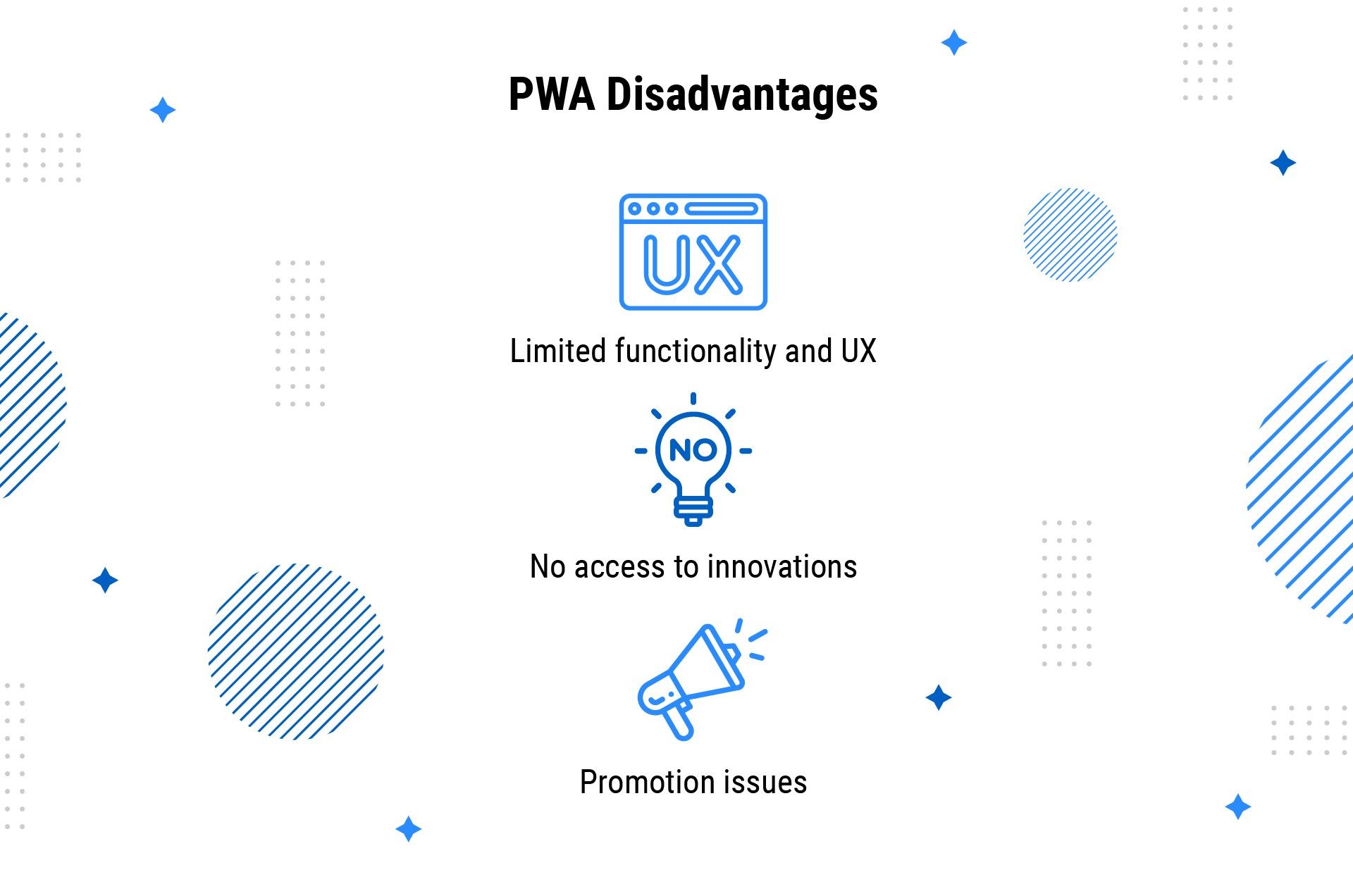 pwa disadvantages