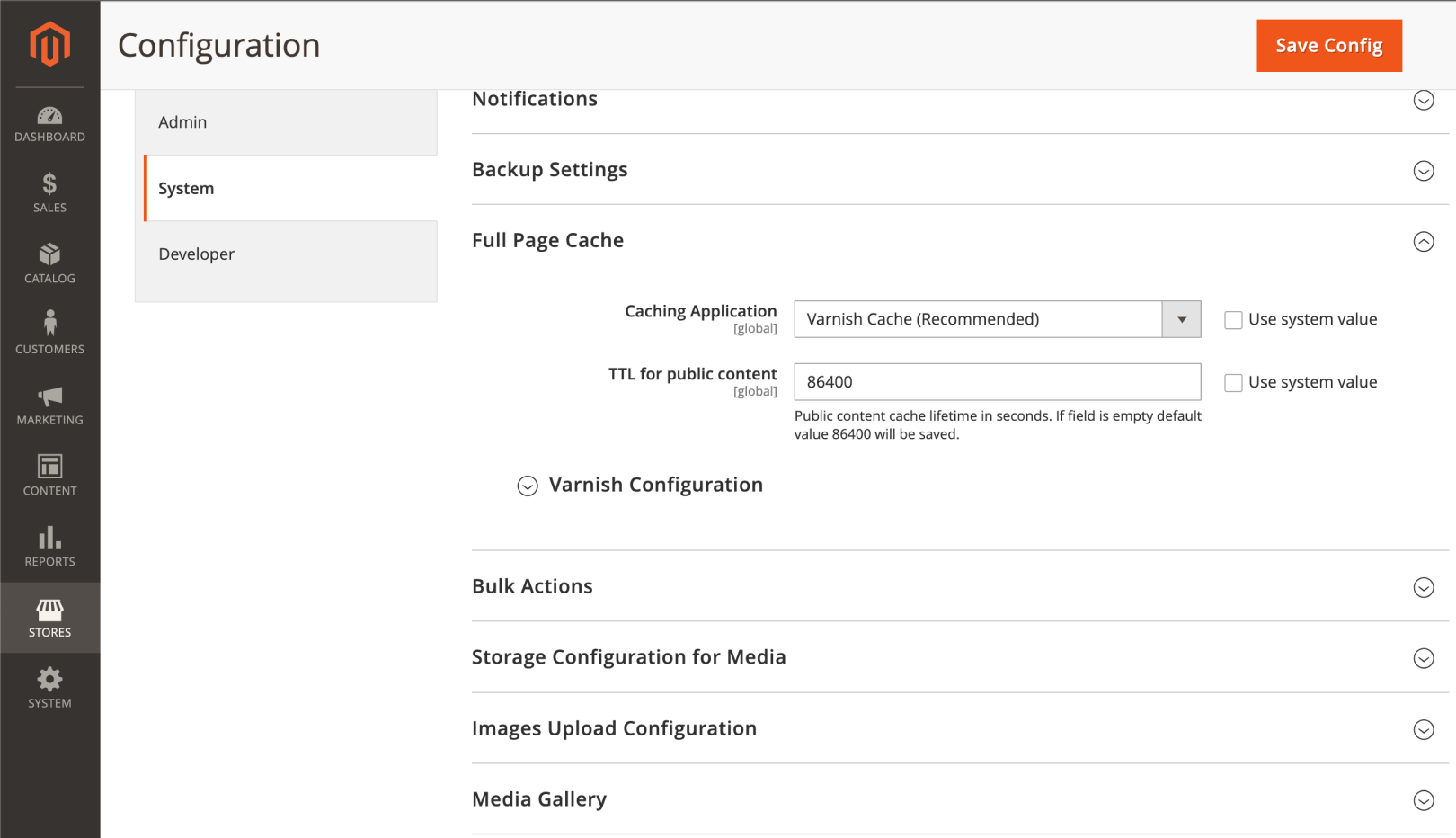 Magento website optimization: enable varnish caching