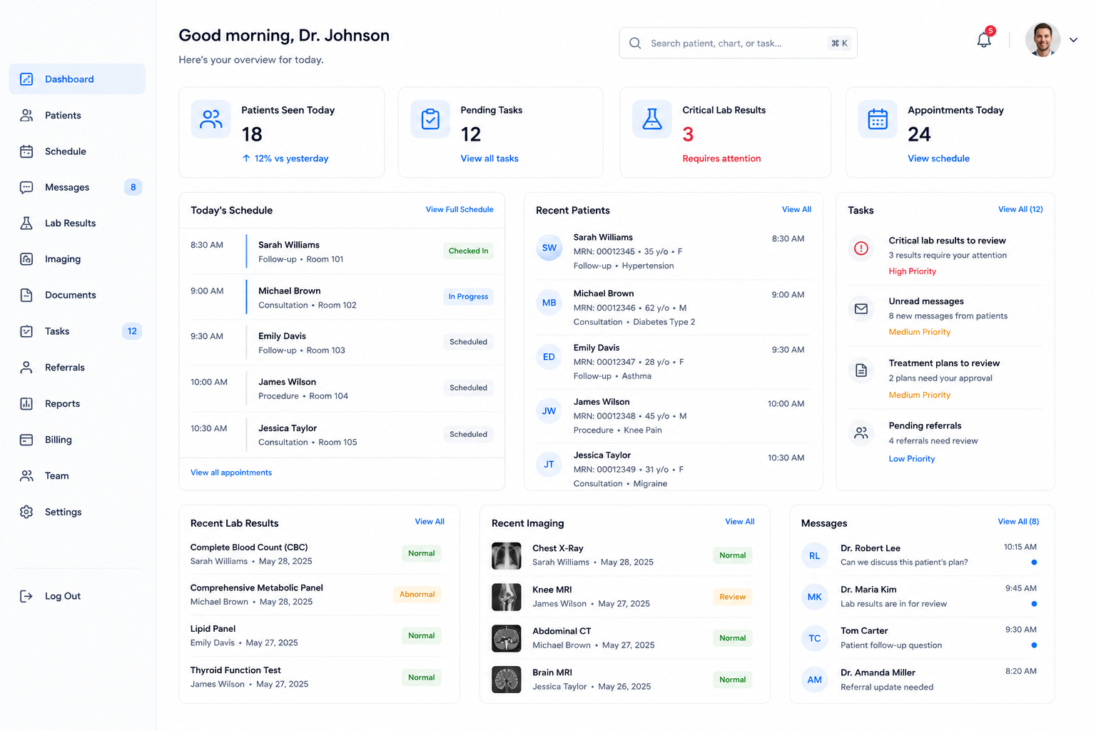 provider portal interface