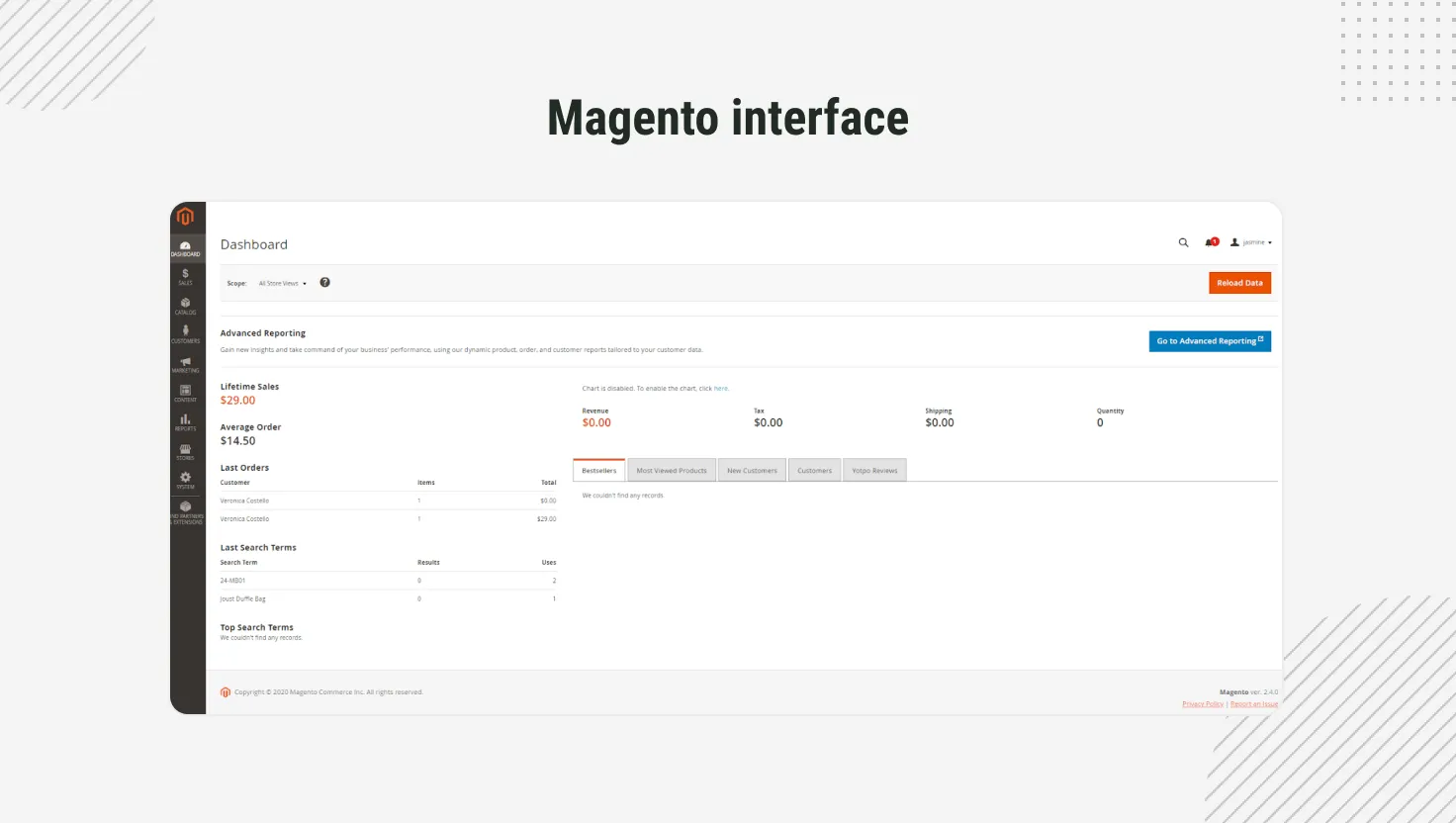 Magento interface