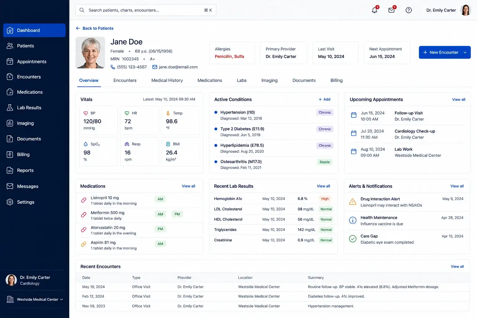 EHR Interface Example Emerline