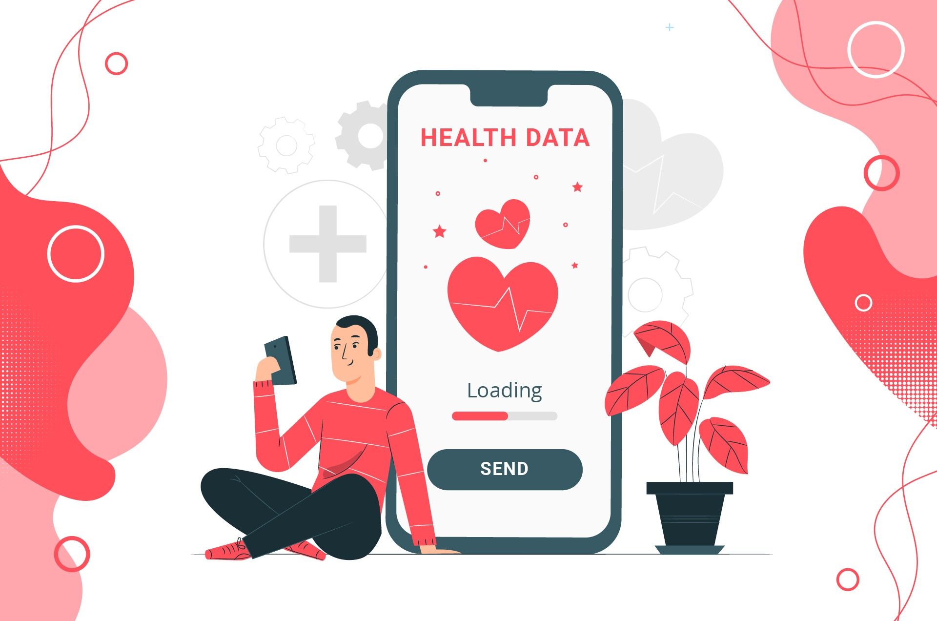 a patient sends health data via mobile
