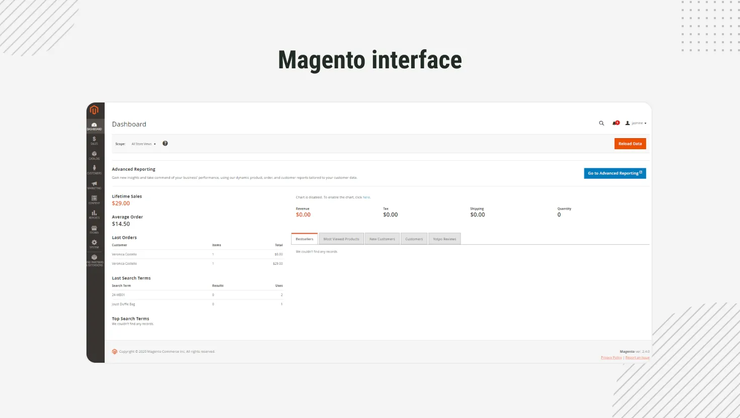 Magento interface