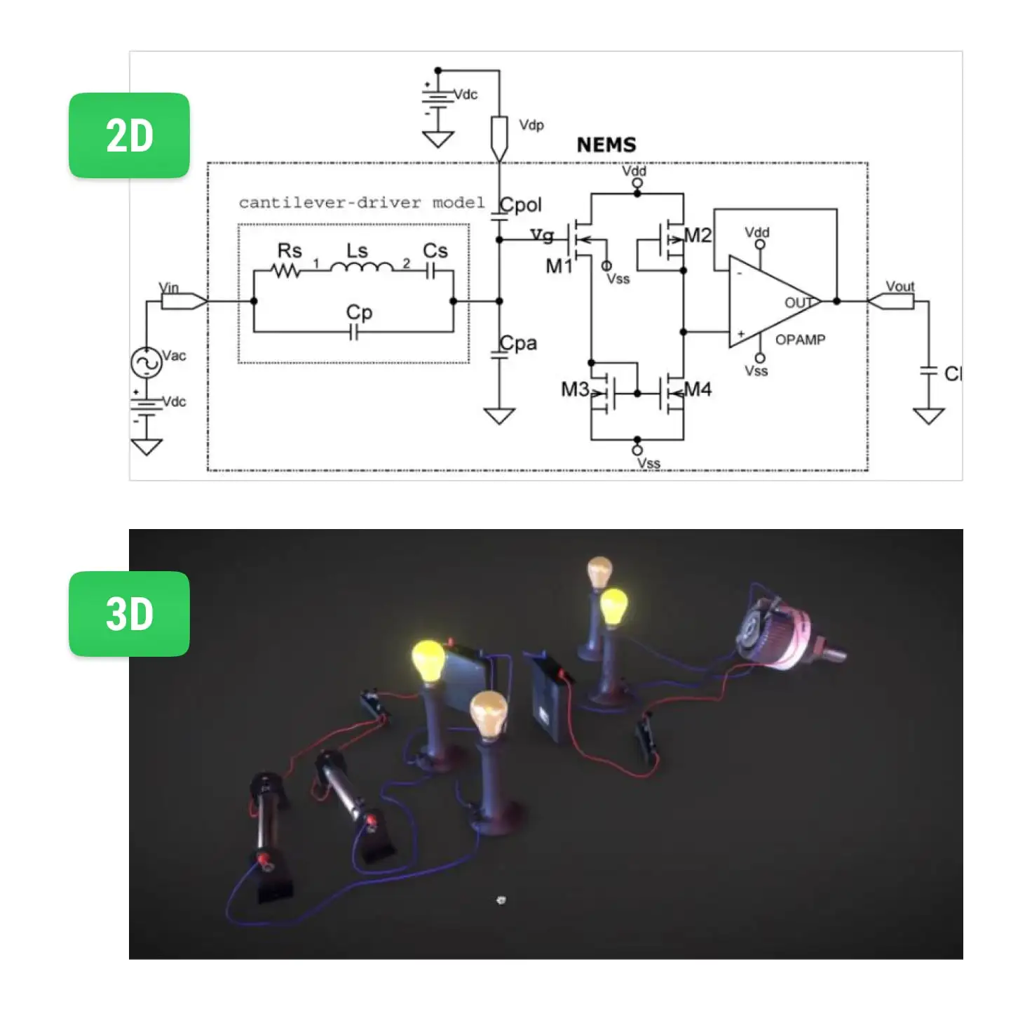 A virtual representation of an electrical scheme