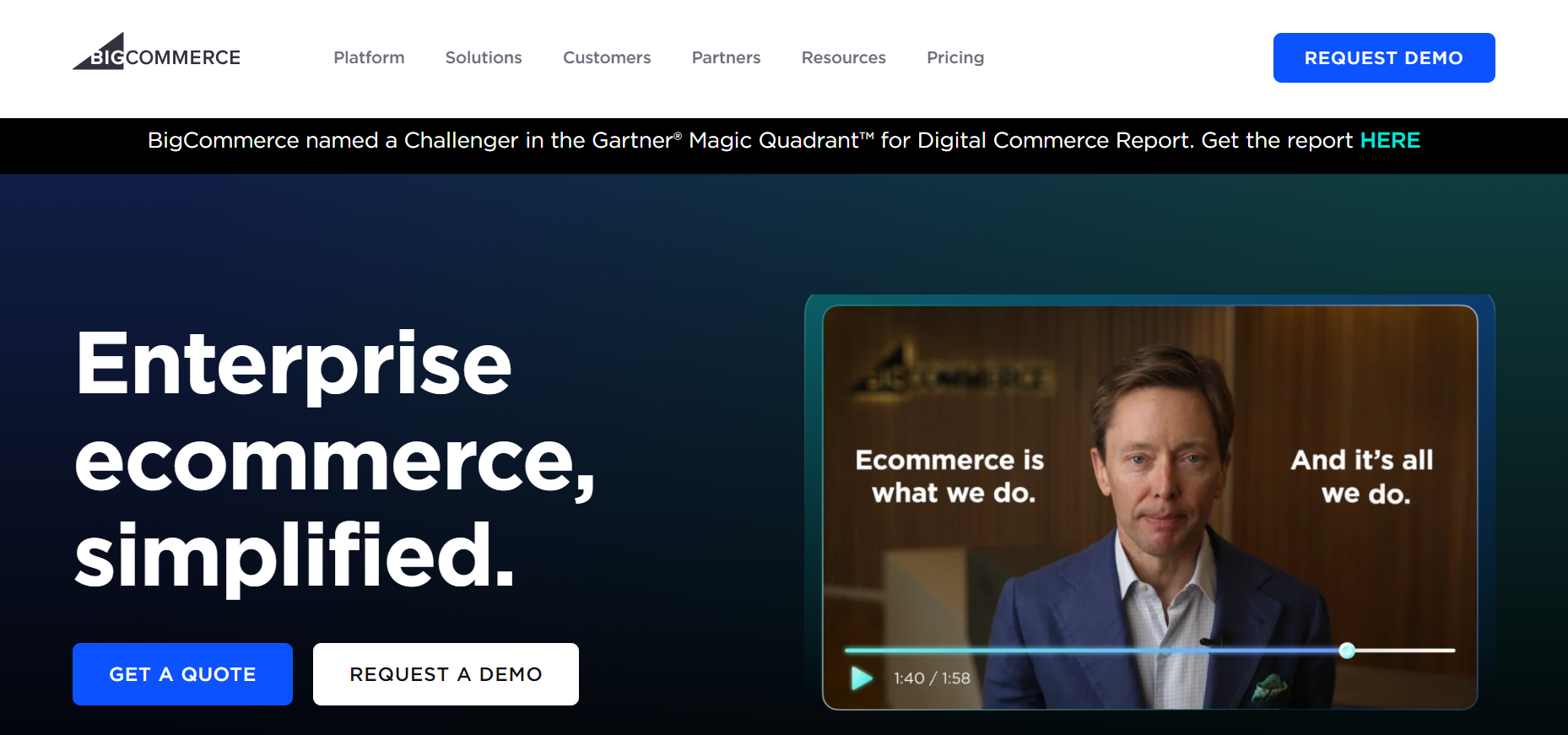 BigCommerce main page