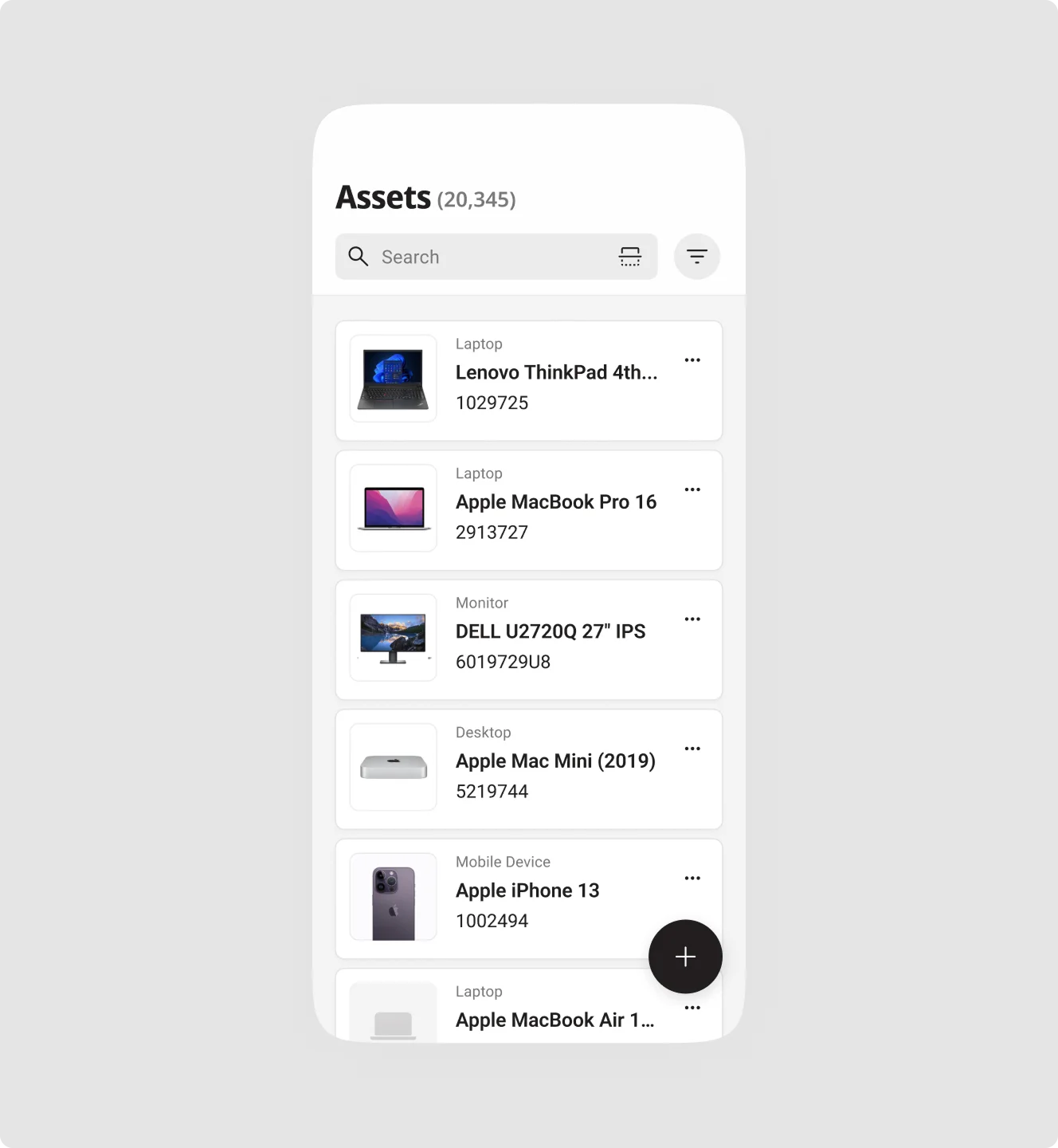 Improved asset search & navigation