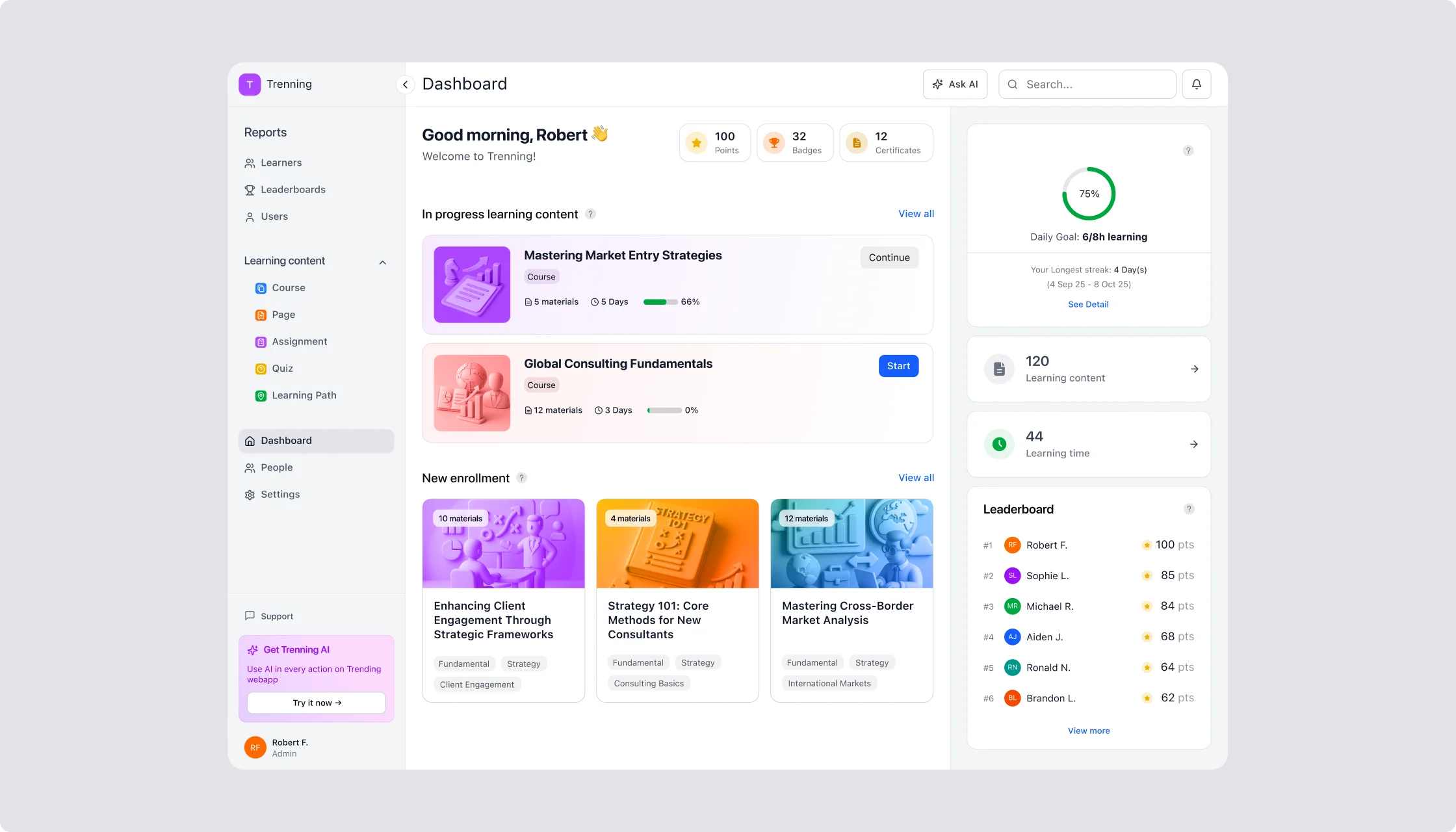 The unique user interface of the solution developed by Emerline