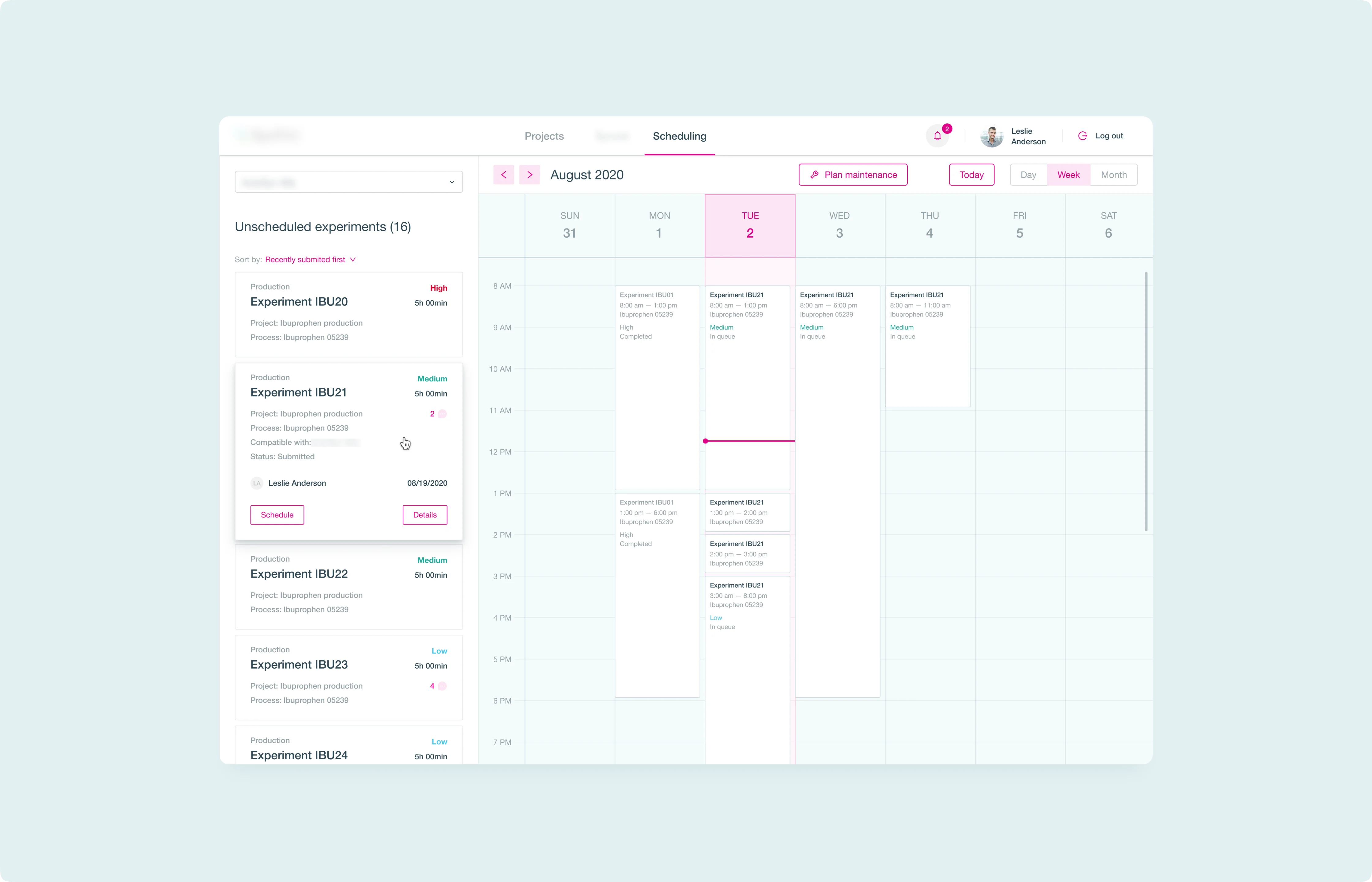 Experiments Scheduling Module