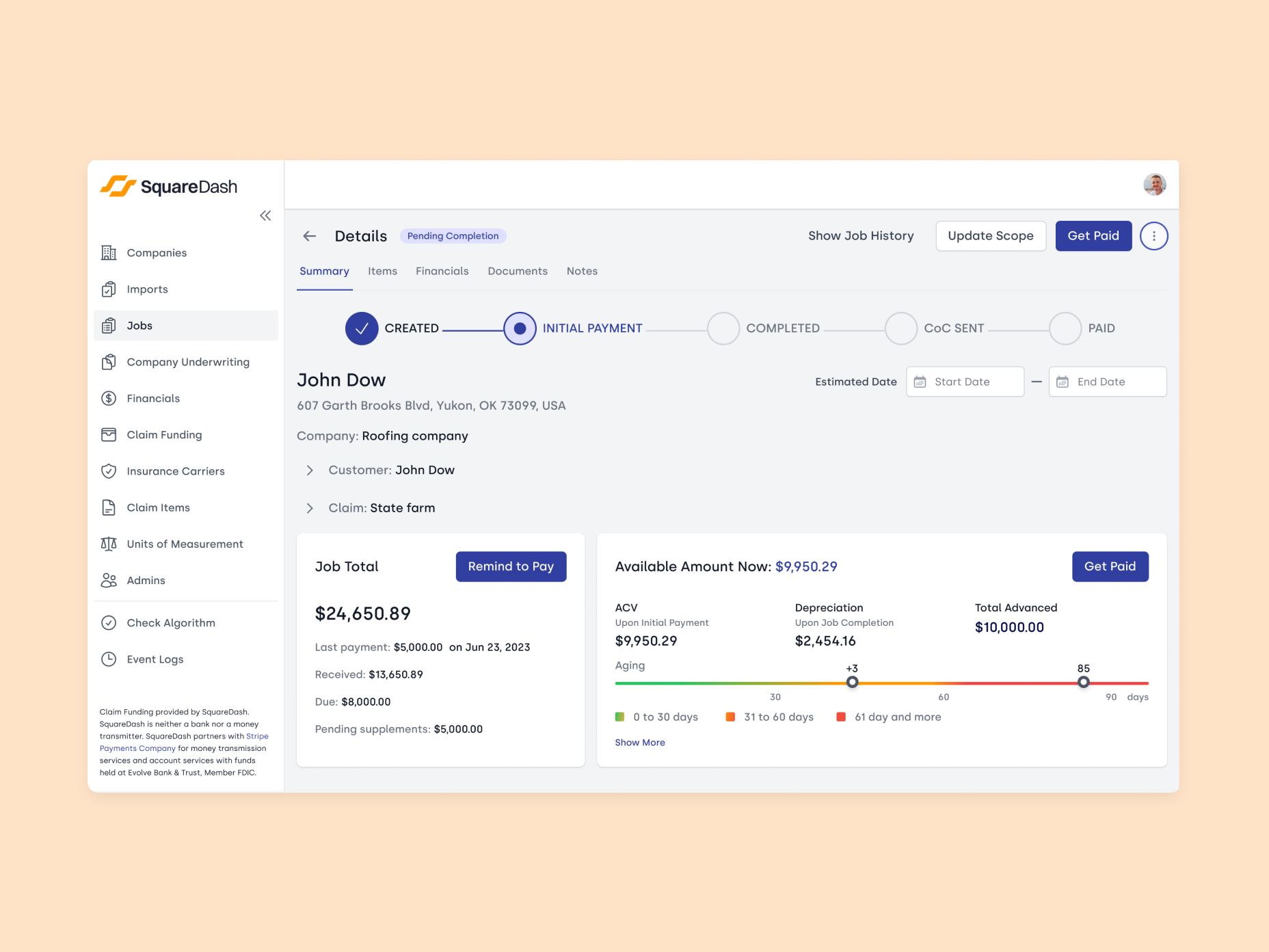The unique user interface of the solution developed by Emerline