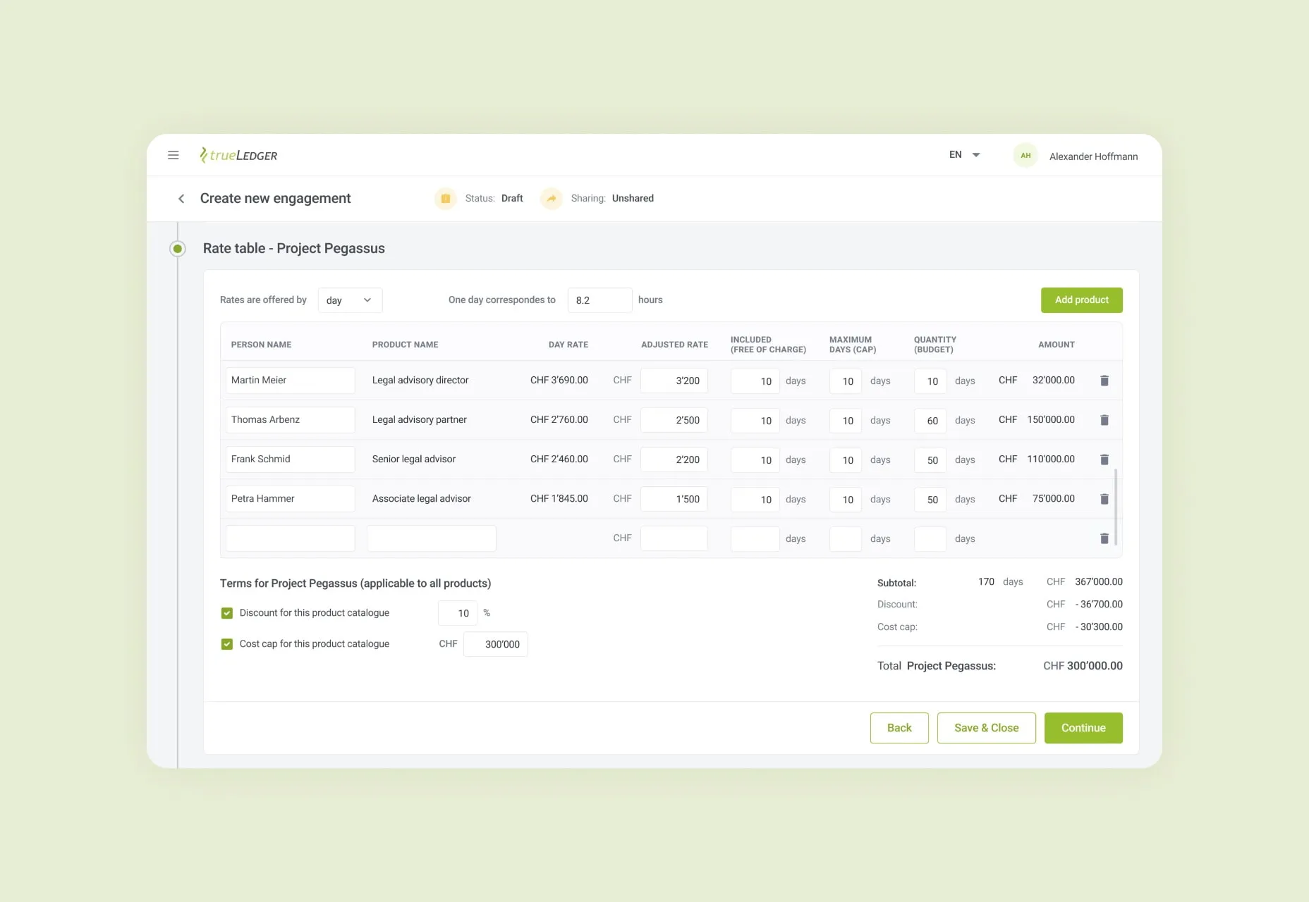The unique user interface of the solution developed by Emerline