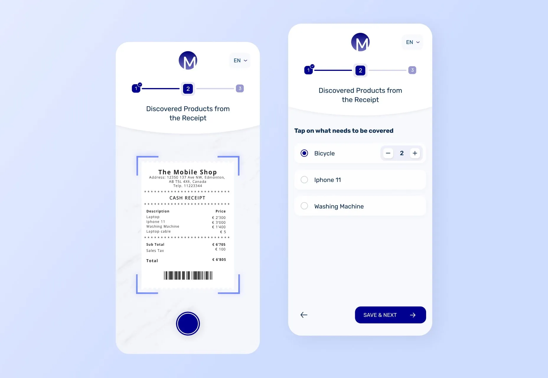 The unique user interface of the solution developed by Emerline