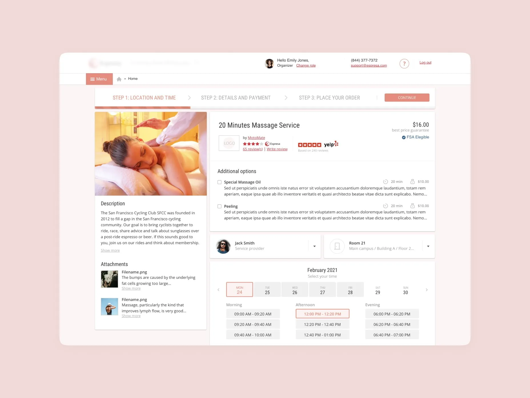 The unique user interface of the solution developed by Emerline