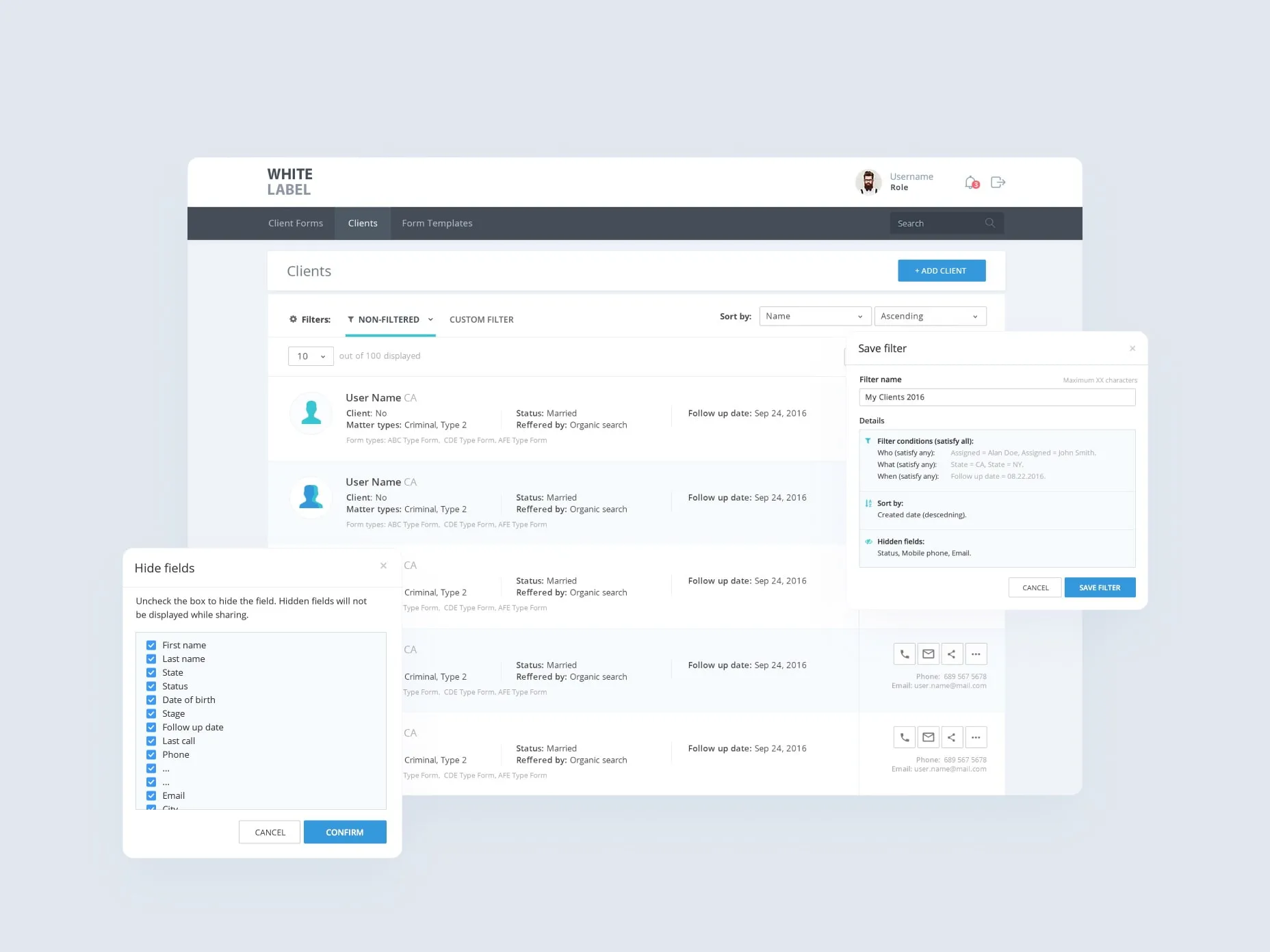 The unique user interface of the solution developed by Emerline