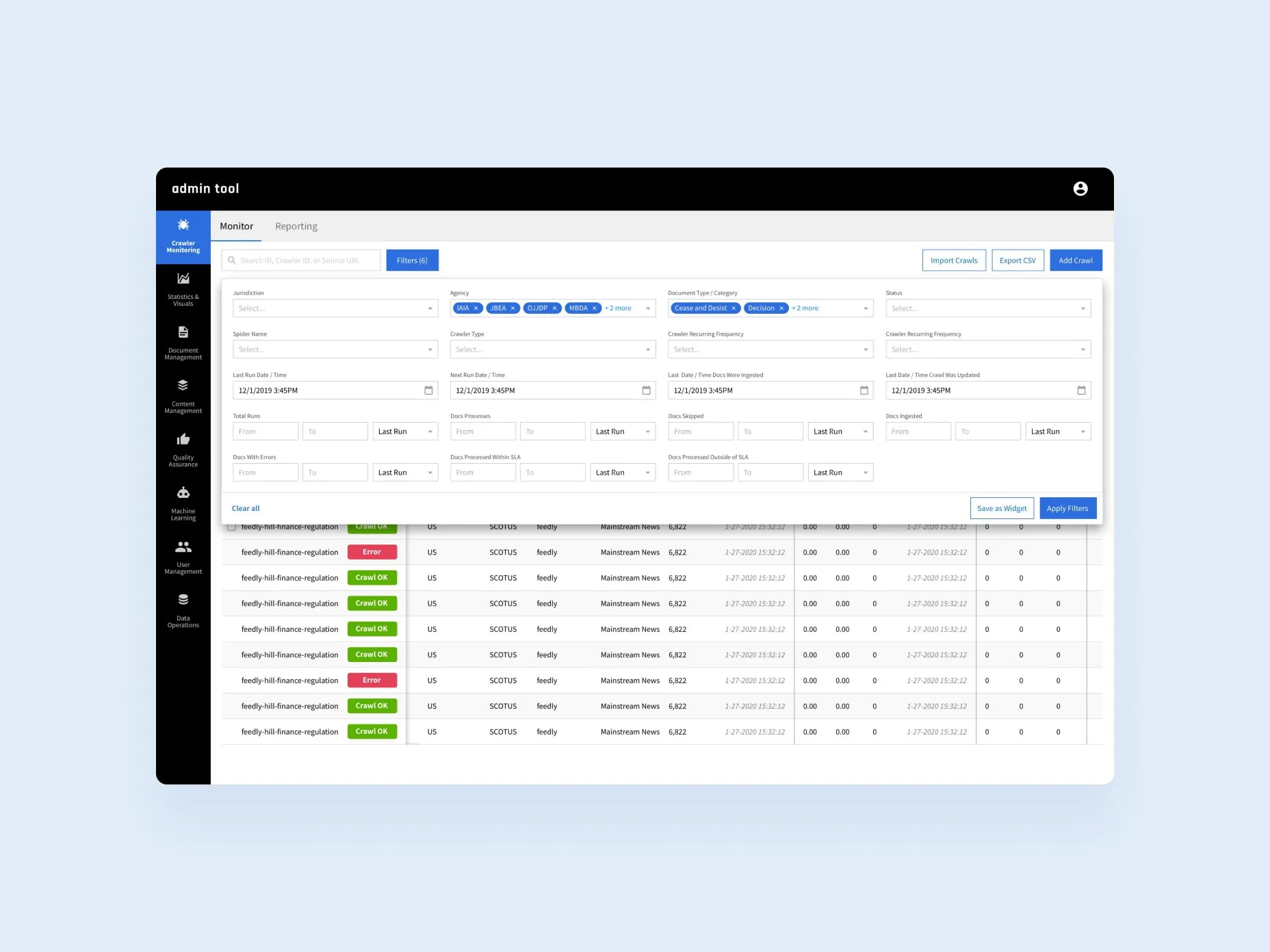 The unique user interface of the solution developed by Emerline