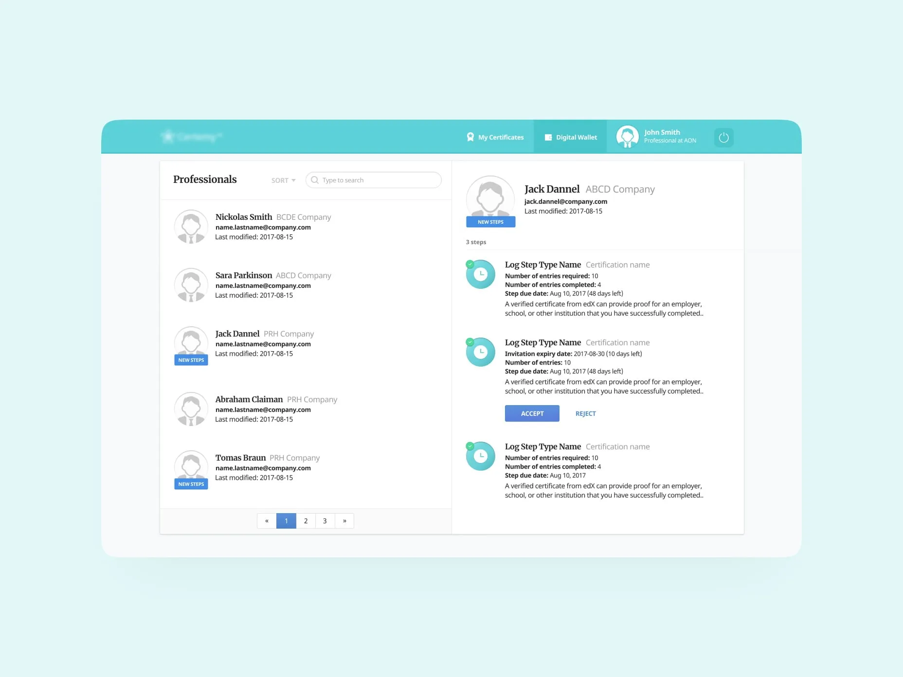 The unique user interface of the solution developed by Emerline