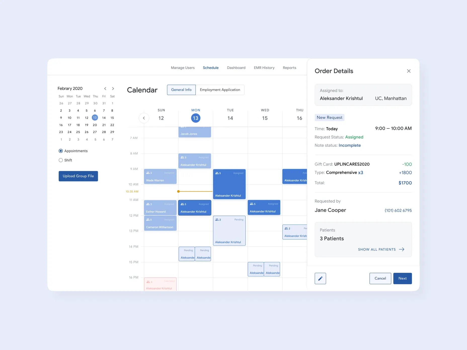 The unique user interface of the solution developed by Emerline