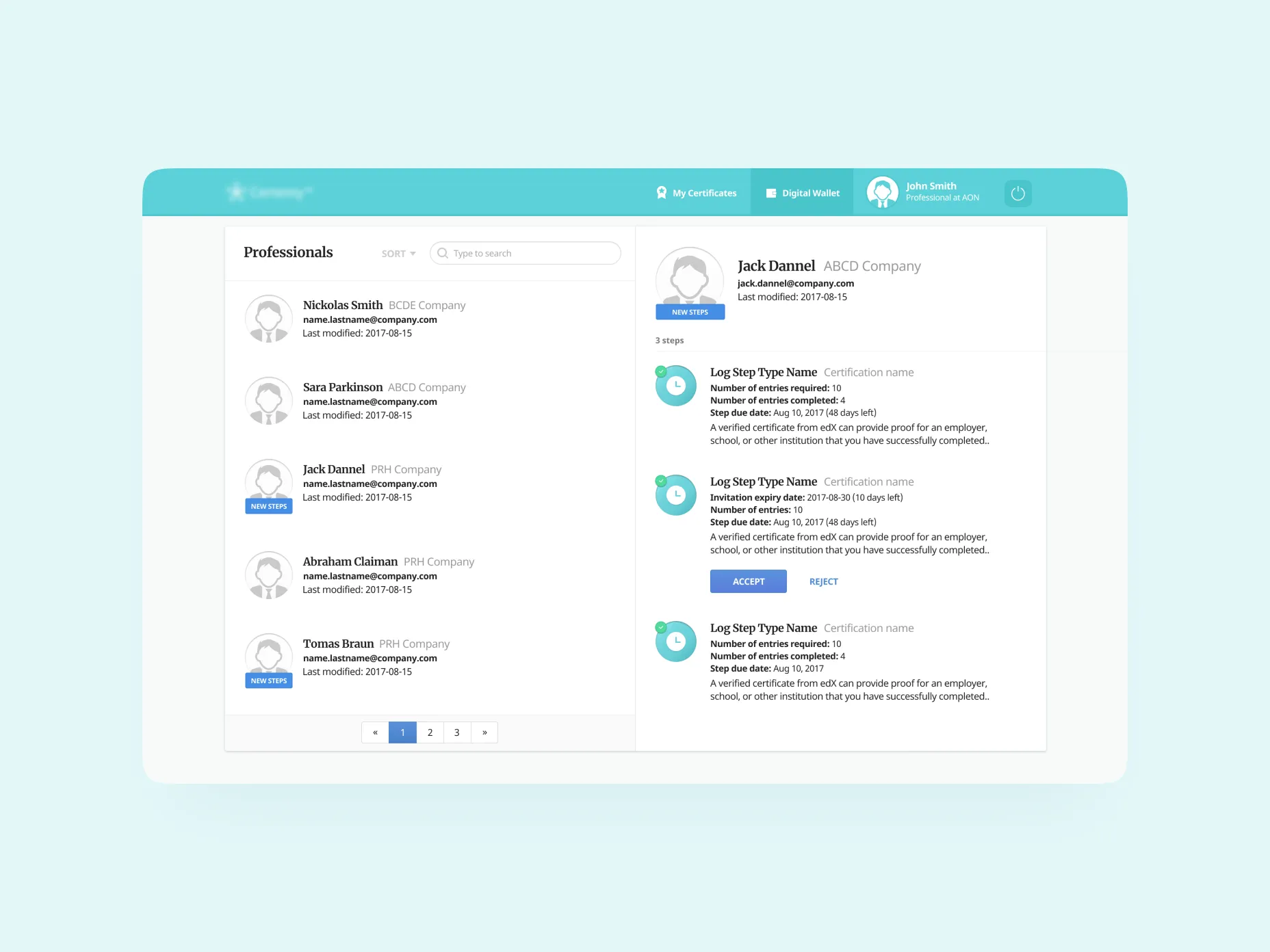 The unique user interface of the solution developed by Emerline