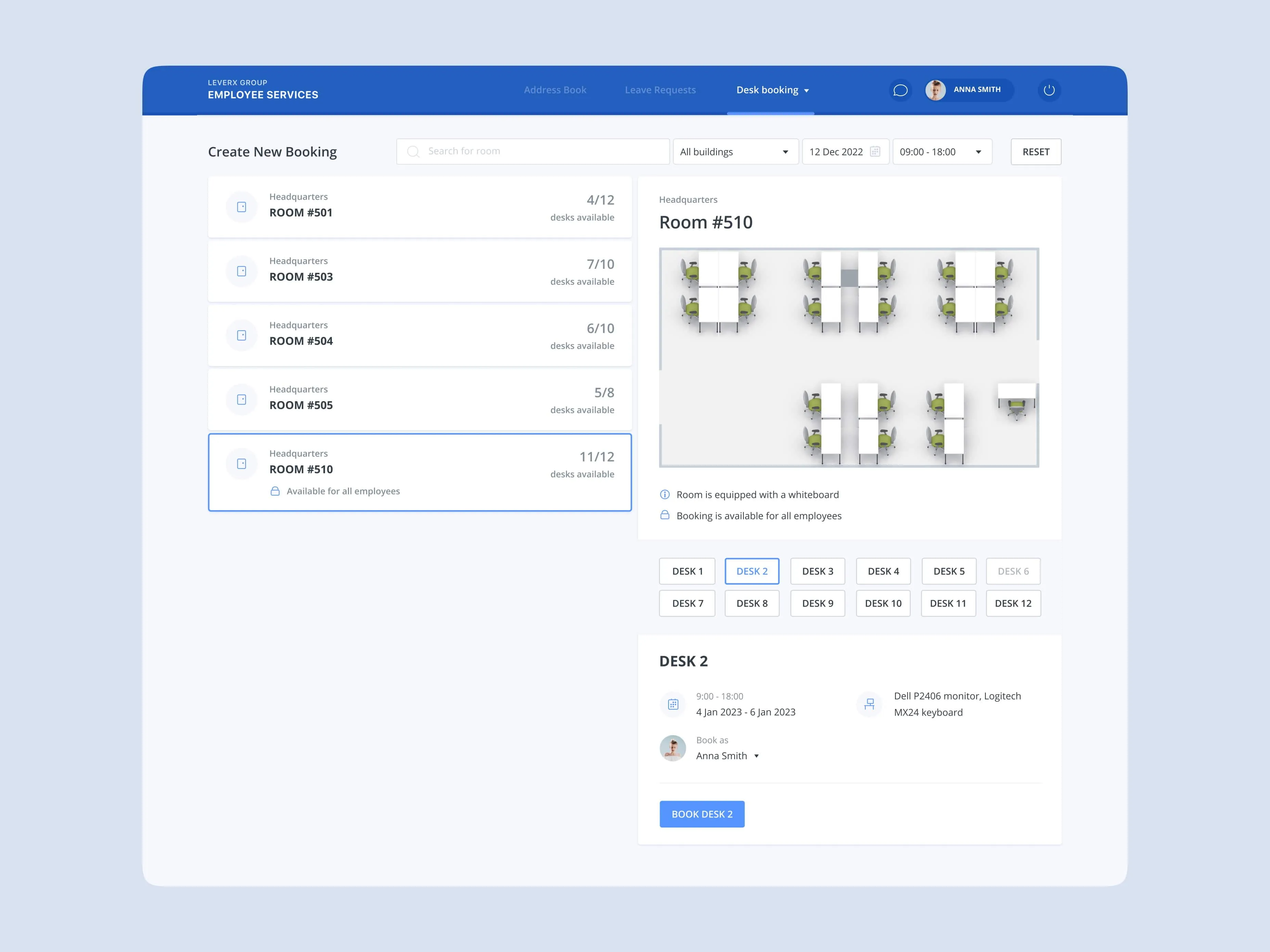The unique user interface of the solution developed by Emerline