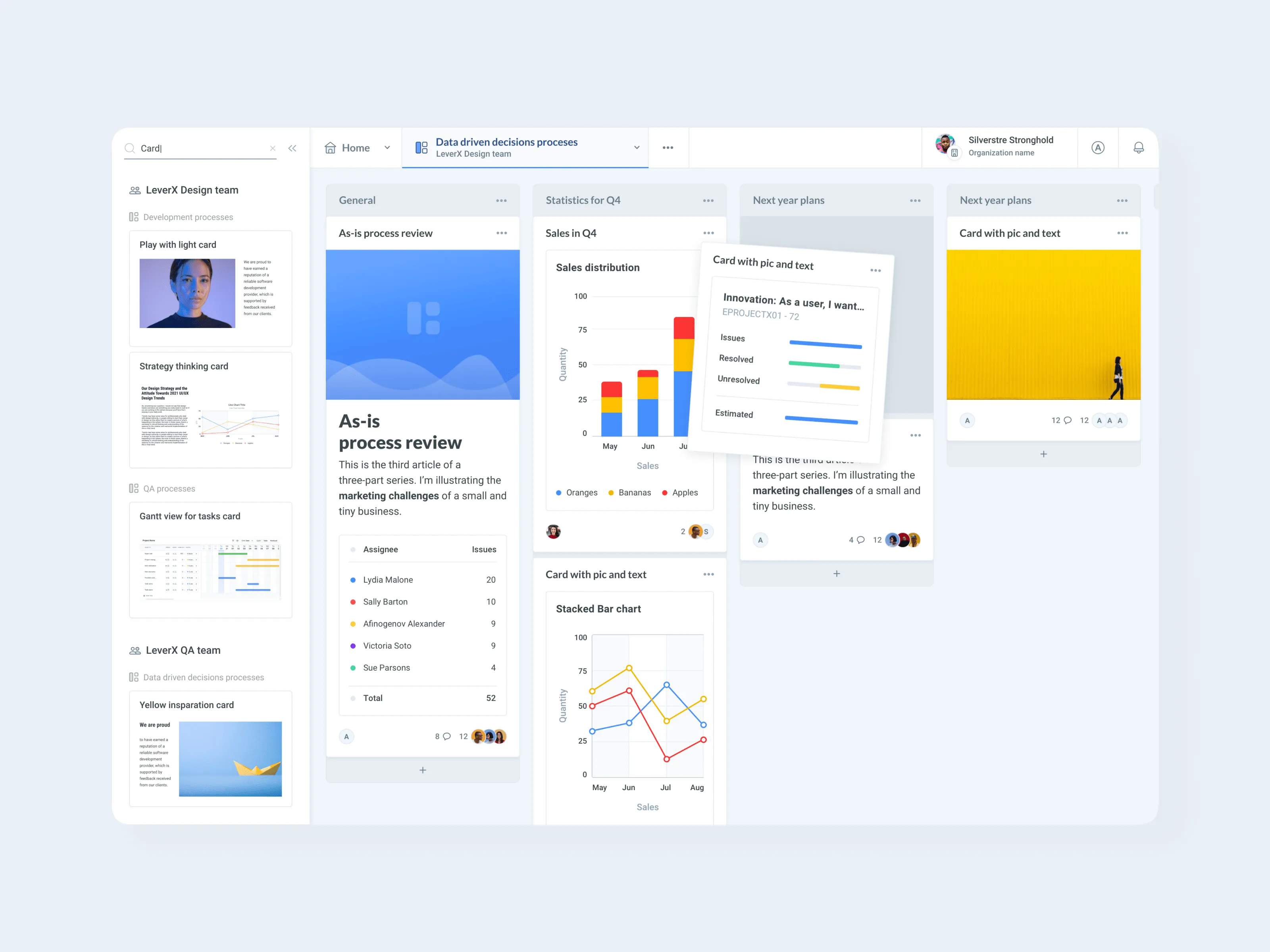 The unique user interface of the solution developed by Emerline