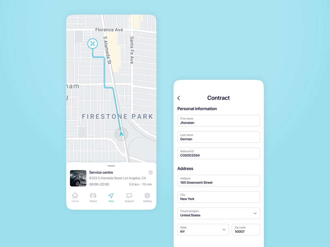 The unique user interface of the solution developed by Emerline