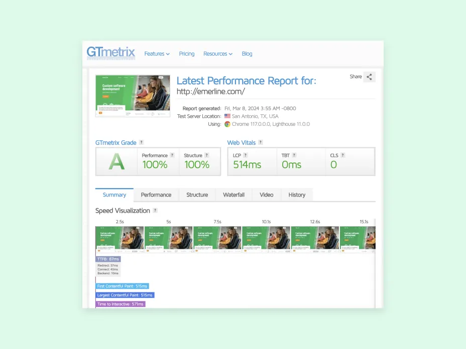 The unique user interface of the solution developed by Emerline