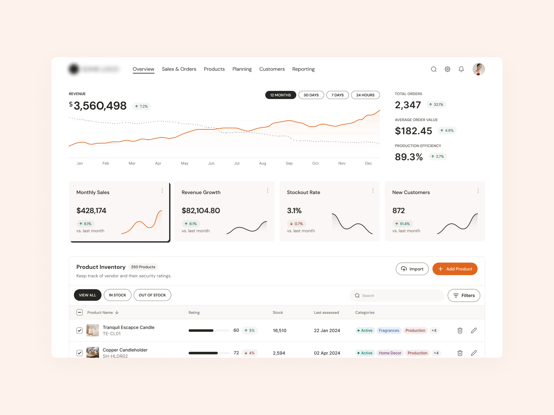 The unique user interface of the solution developed by Emerline