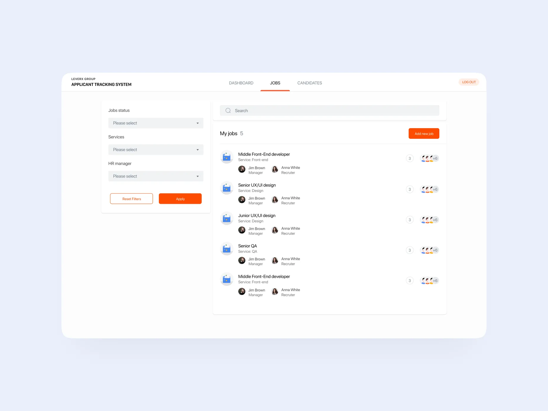 The unique user interface of the solution developed by Emerline