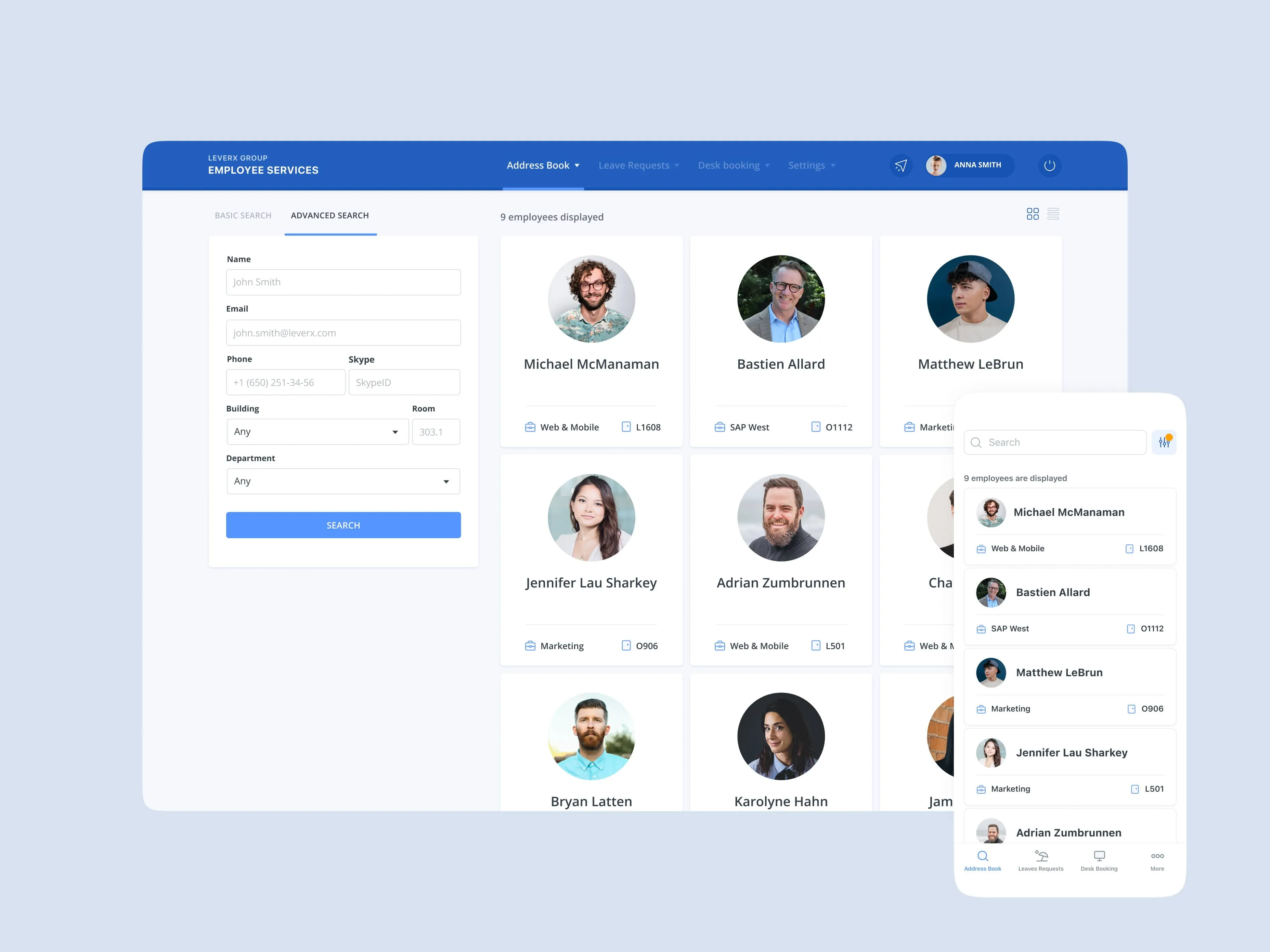 The unique user interface of the solution developed by Emerline
